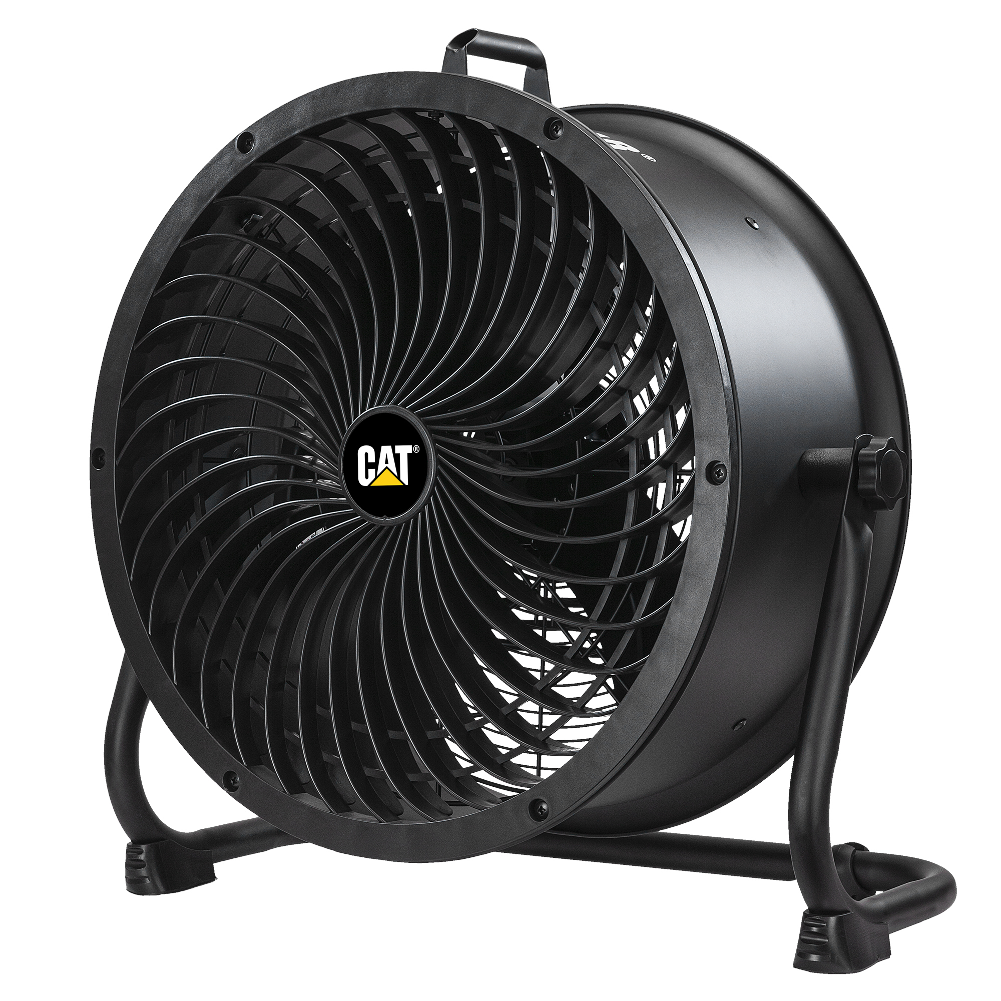 Caterpillar® fan 18”-Blade High-Velocity Drum Fan Heavy Duty Industrial Grade (2-in-1): 3,400 CFM, 4-Speed, 360 Degree Adjustable Drum Head, Dual Ball Bearing Motor with Die-Cast Cover